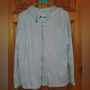 DANSKIN NOW GRAY ZIP UP JACKET 2X